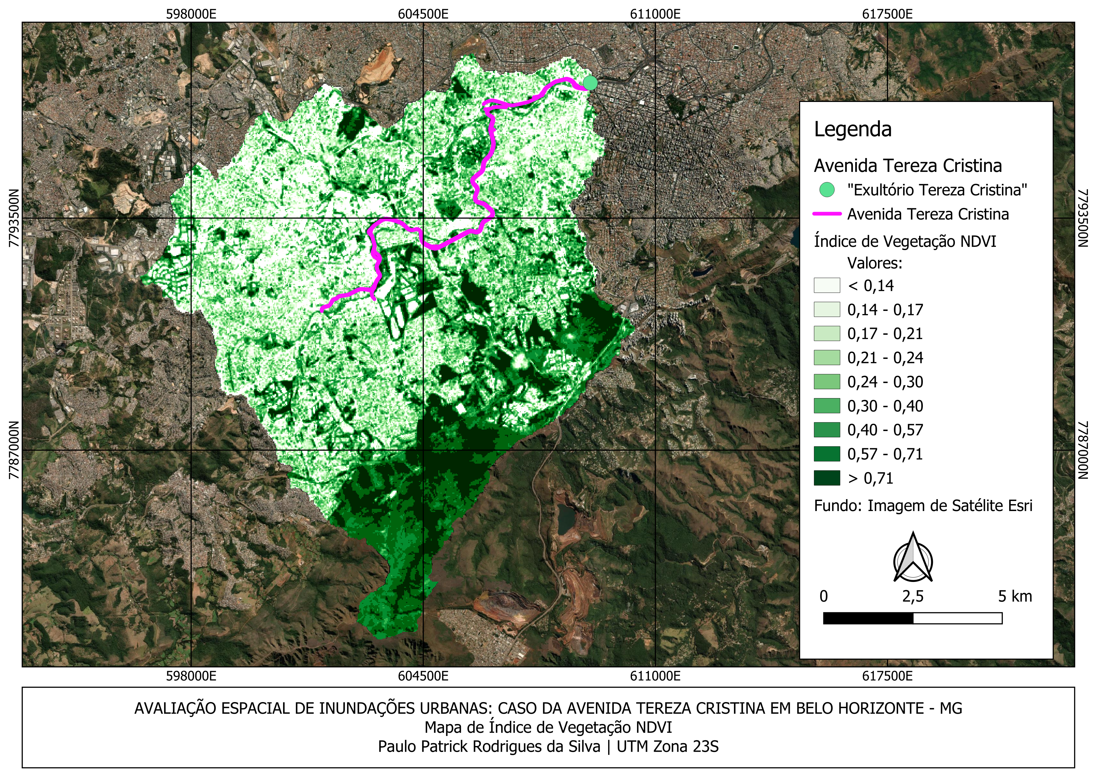 Mapa de NDVI da região